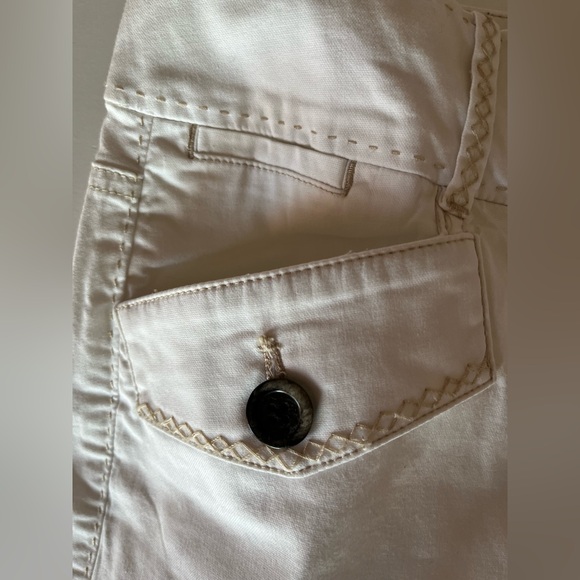 White House Black Market Mini Straight Skirt Ivory Denim Contrast stitching 2 - Picture 3 of 8